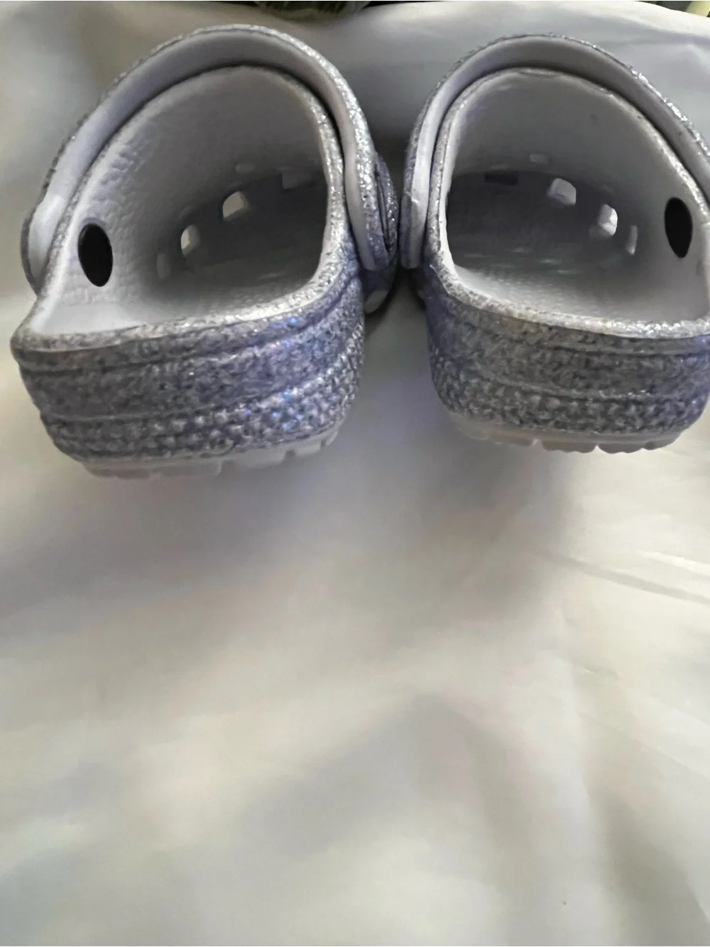 Crocs Toddler/Kids' Classic Glitter Clog Size C5. Light Purple Slip On Shoes EUC